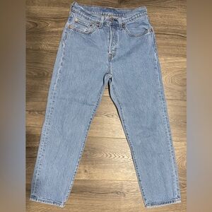 Levi's 501 Light Blue Button Fly Straight Leg Jeans